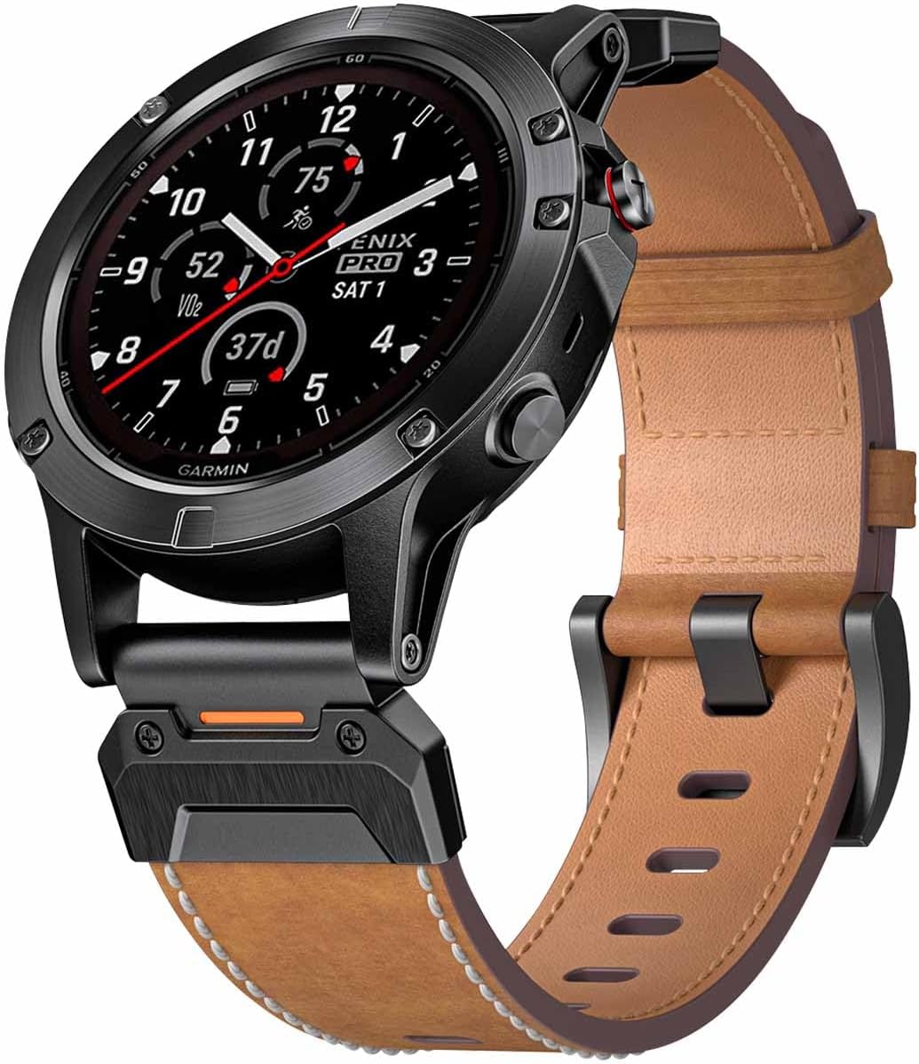 Rugged Genuine Leather Bands for Garmin - Ookids