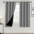 100% Blackout Curtains 63 in Length - Thermal Insulated Dove Gray
