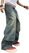 Men's Irregular Sutures Y2K Hip Hop Baggy Jeans for Style