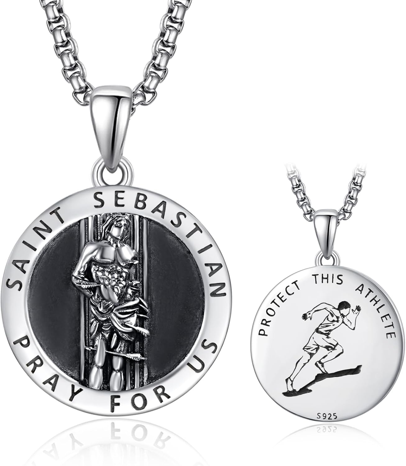 925 Sterling Silver Patron Saint Medals for Protection Jewelry