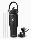 Trebo 40 oz Insulated Water Bottle That Fits in Car Cup Holder - Long