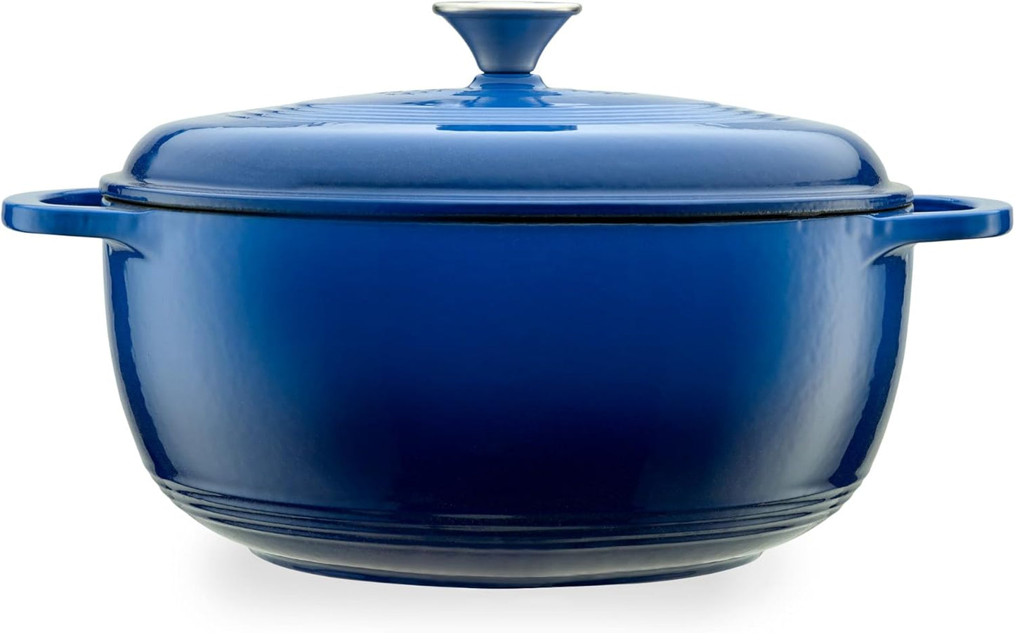 6 qt Enameled Cast Iron Round Dutch Oven for Cooking in Navy Blue