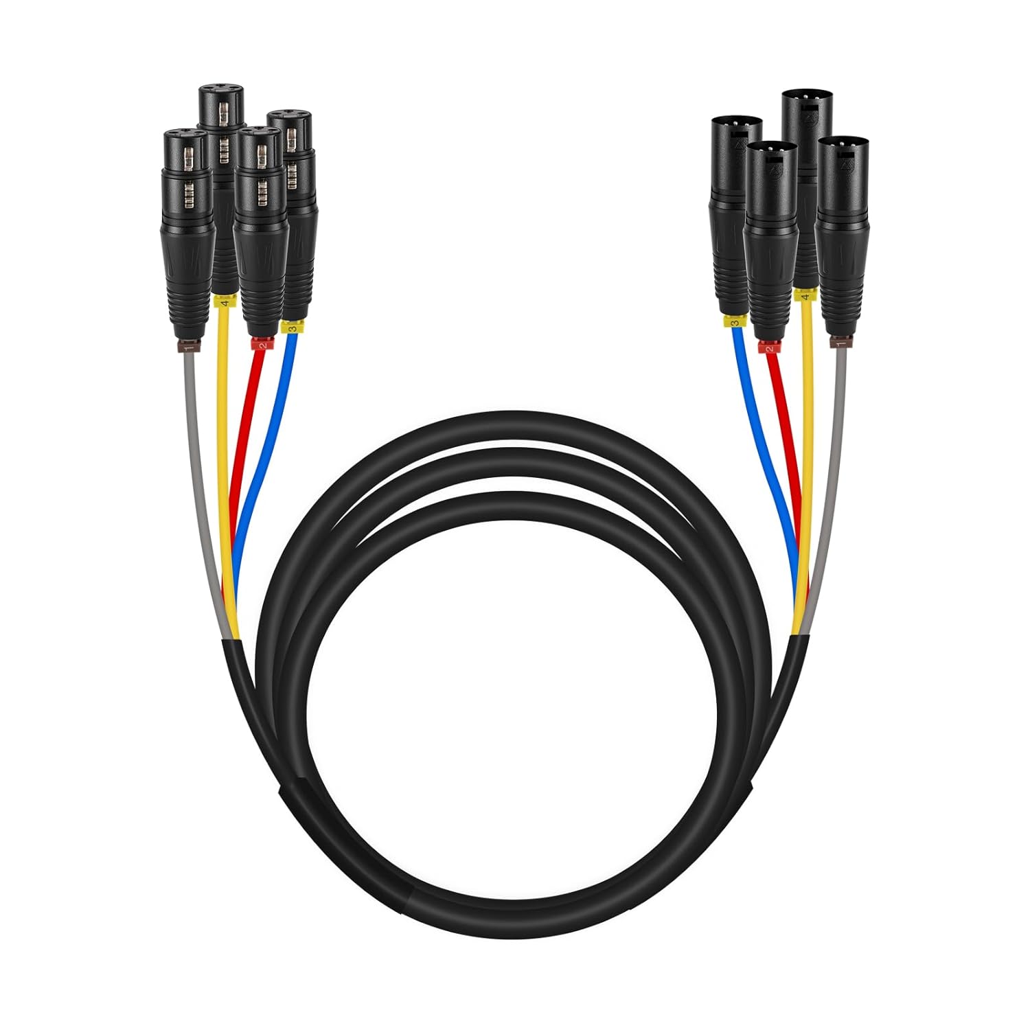 Phenyx Pro 4-Channel XLR Snake Cable for DJs and Musicians