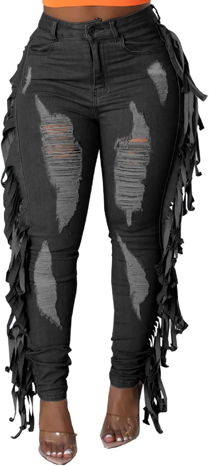 SeNight Women's High Waisted Ripped Jeans for Trendy Style