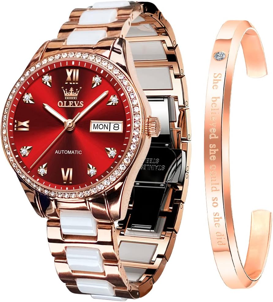 OLEVS Women's Luxury Heart Diamond Watch