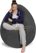Sofa Sack Bean Bag Chair Cover Only 5-ft Charcoal - Machine Washable