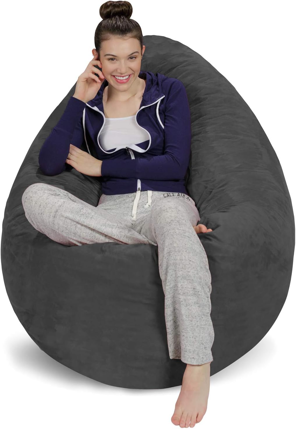 Sofa Sack Bean Bag Chair Cover for Adults and Kids, Charcoal
