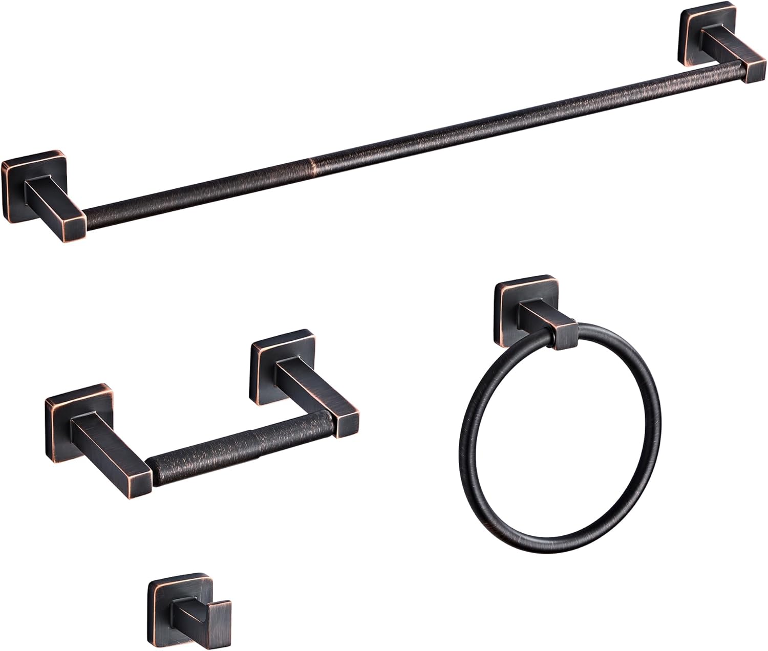 Bathroom Hardware Set 4 Pieces in Oil Rubbed Bronze Finish