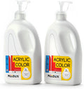 Acrylic White Paint 2-Pack 1/2 Gallon with Pump Lids - Budget Artist