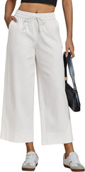 Wide Leg Jeans High Waisted Cropped Pull On Jeans - Comfortable Fit