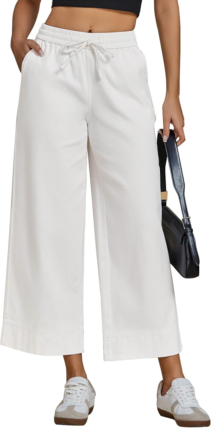 Luvamia Wide Leg Jeans for Women High Waisted Cropped Style