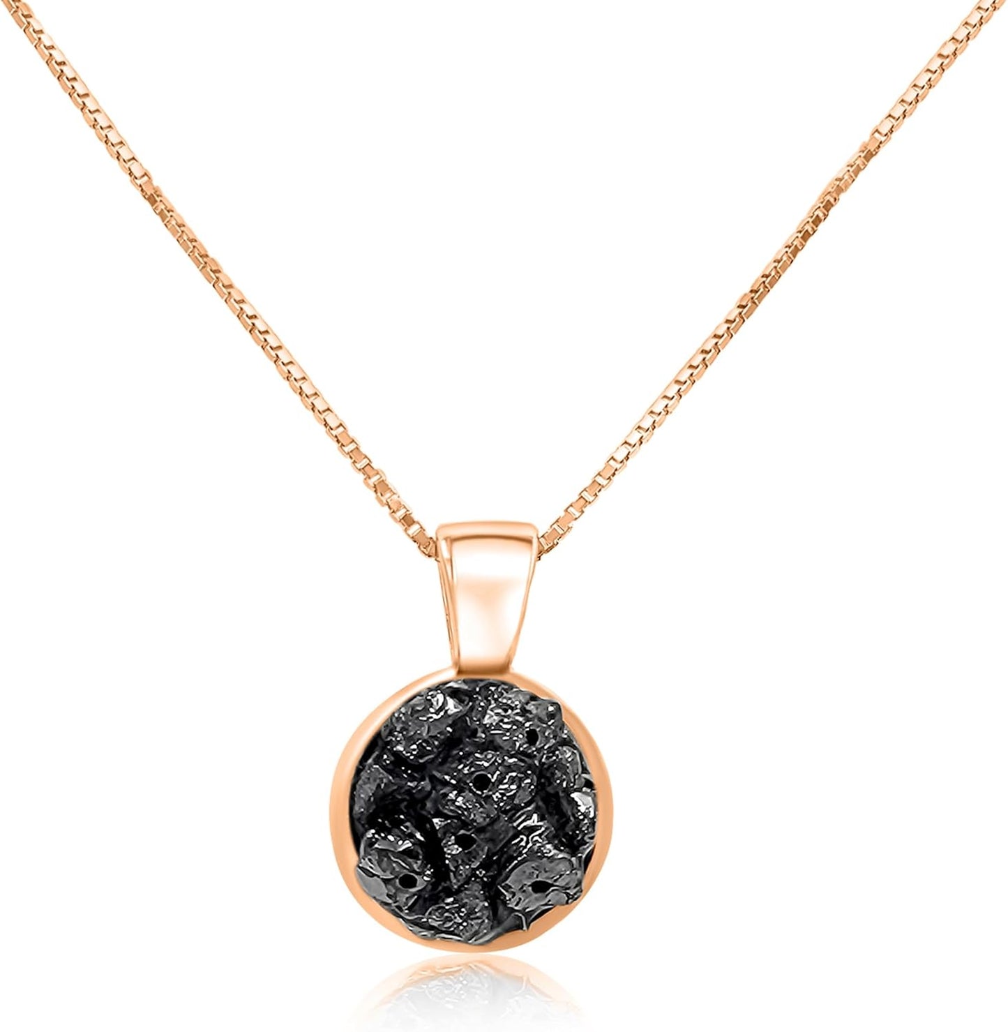 Real Gemstone 8mm Bezel Pendant Chain Necklace for Her Gift
