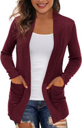 REDHOTYPE Women's Lightweight Open Front Cardigan with Pockets