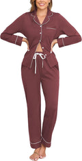 100% Cotton Pajamas for Women Set - Soft Long Sleeve Pjs