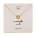 October Birth Flower Necklace for Women - Marigold Pendant