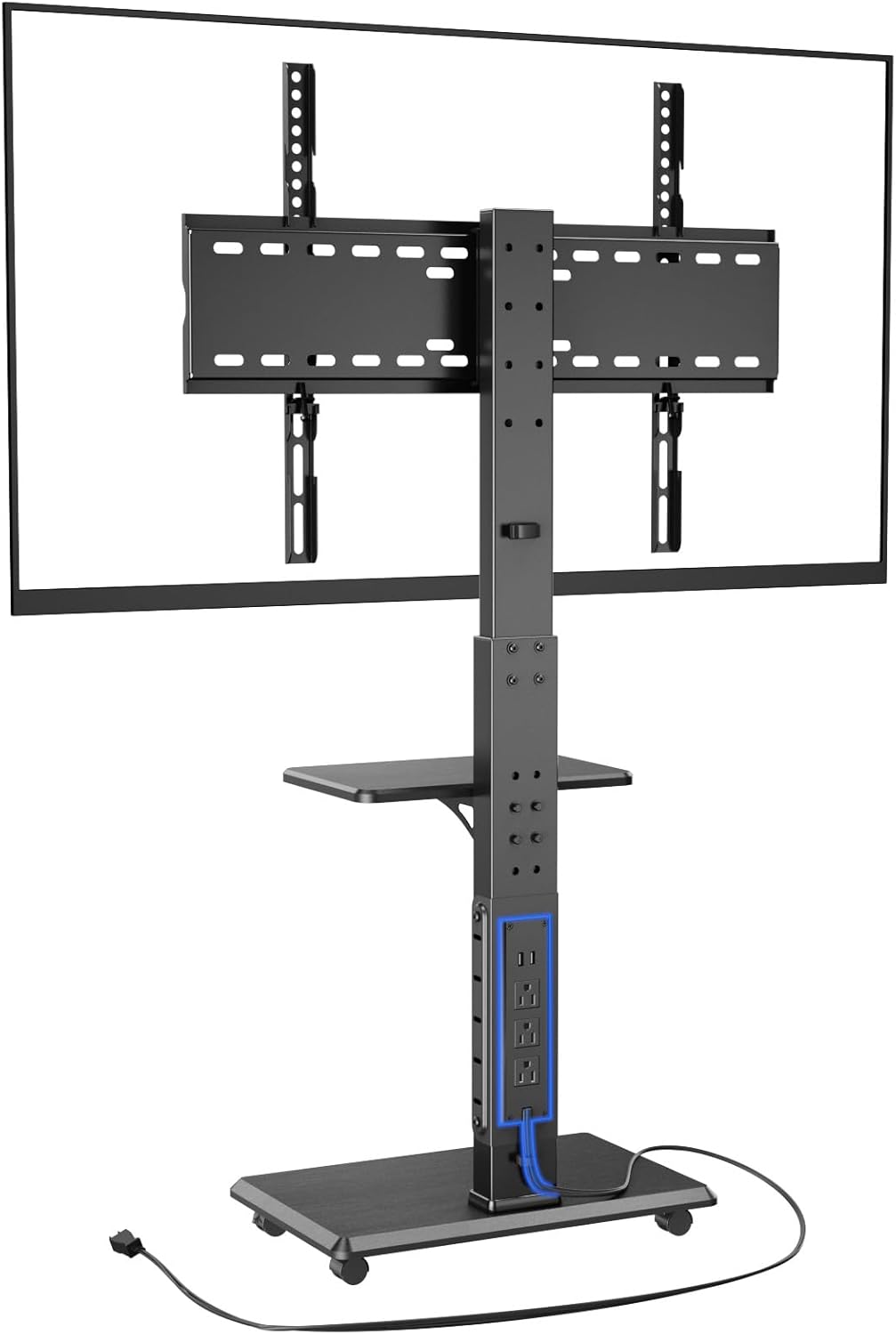 Rolling TV Stand with Power Outlet for 32-75 Inch TVs