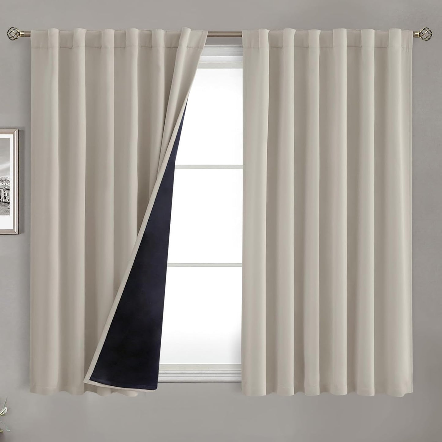 BGment 100% Room Darkening Thermal Insulated Blackout Curtains