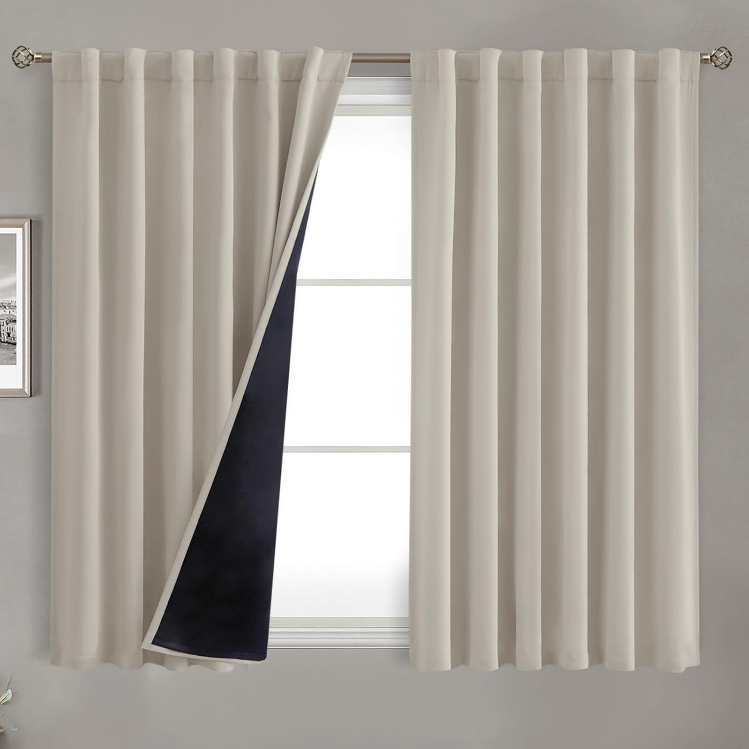 BGment 100% Room Darkening Thermal Insulated Blackout Curtains