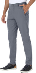 PULI Golf Pants Men Stretch Slim Fit Waterproof Casual Trousers