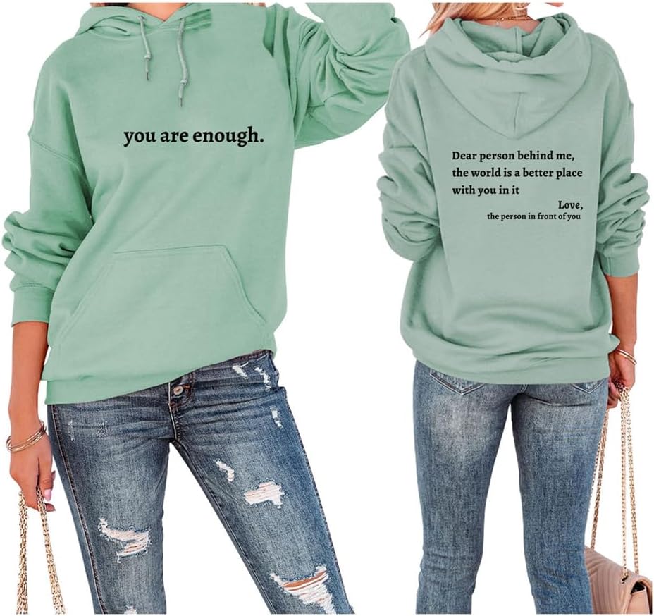 You Are Enough Graphic Hoodie - ESIKAH