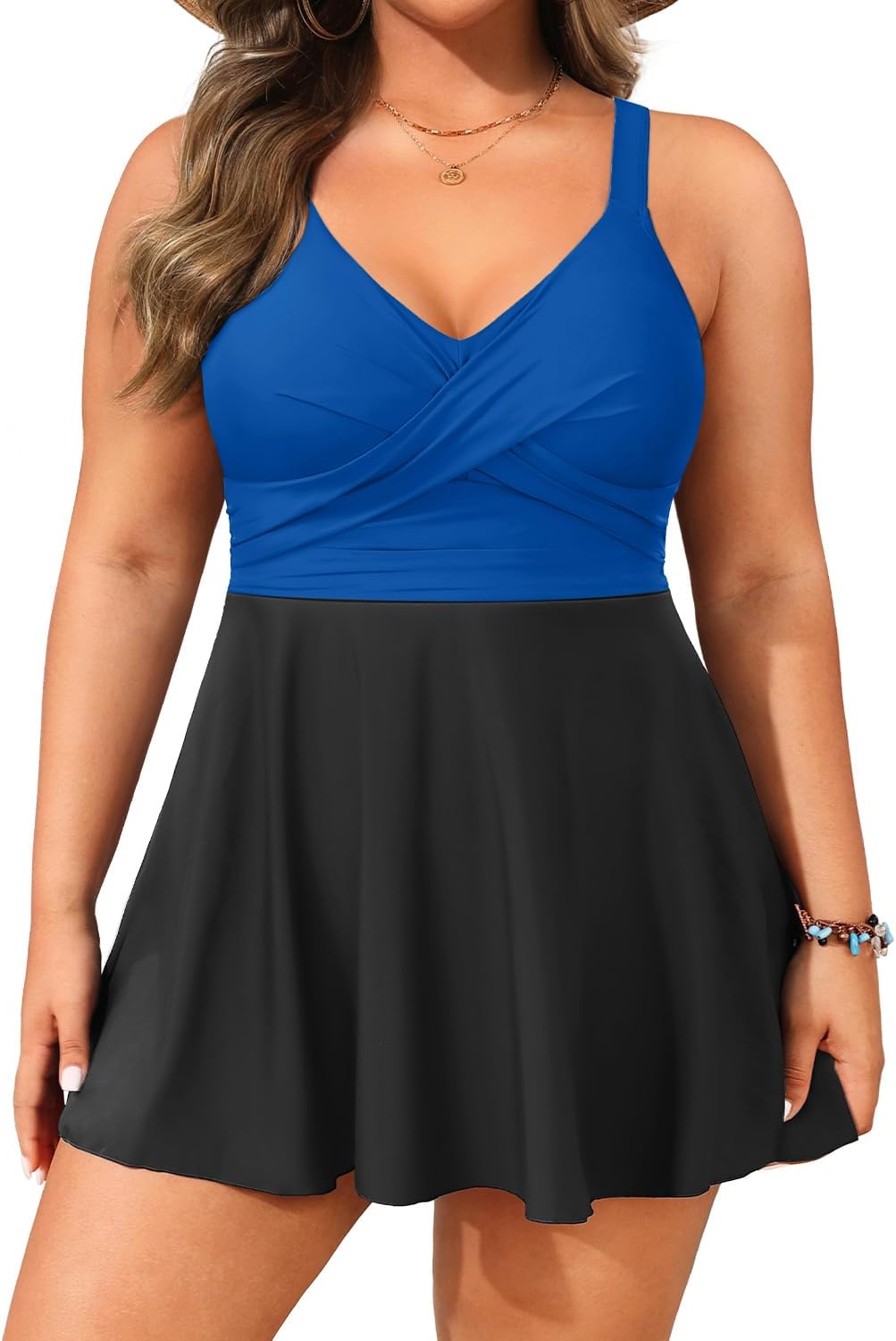 Aqua Eve Plus Size Swim Dress - Stylish Two Piece Tankini