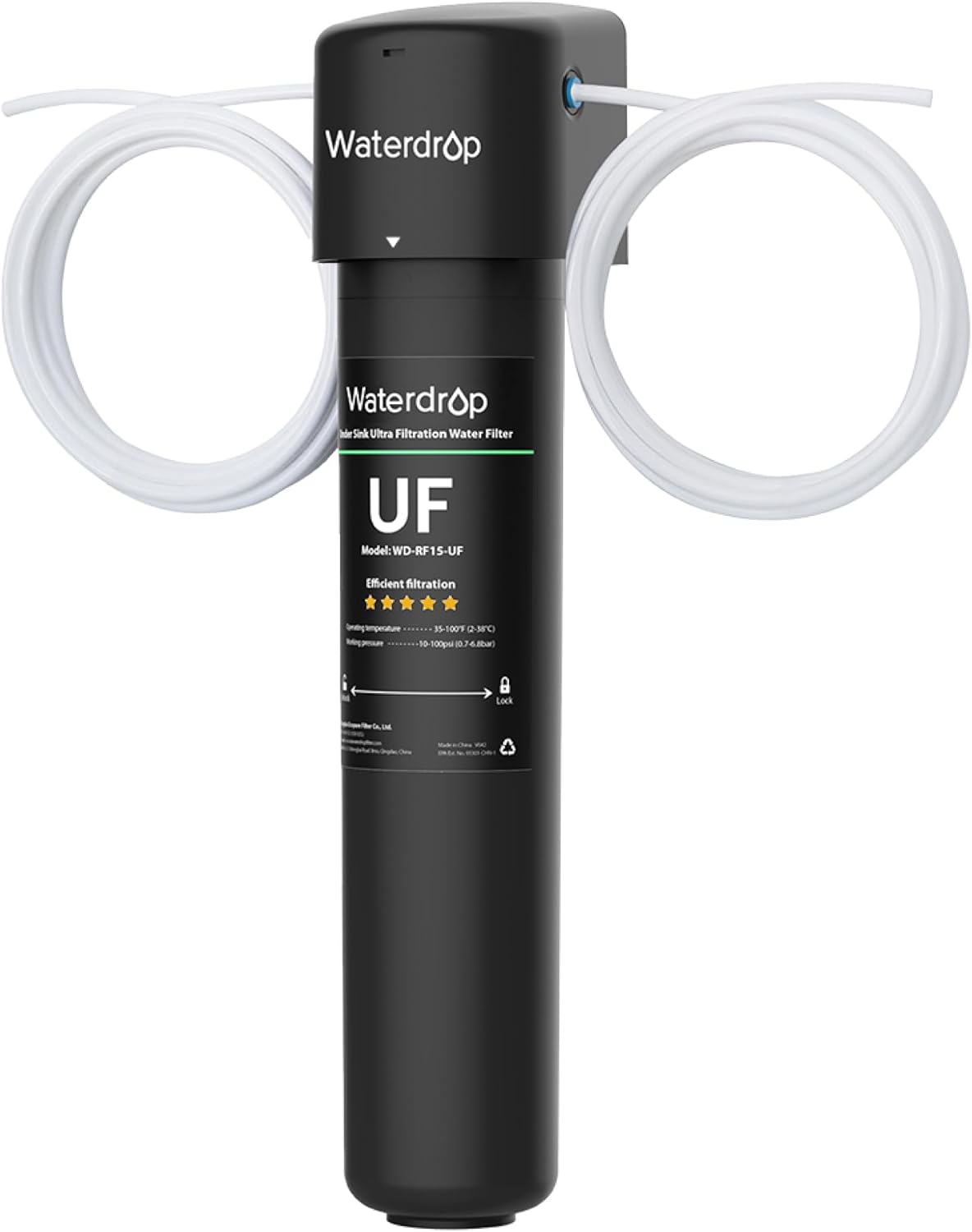 Waterdrop 0.01m Inline Water Filter System for Fresh Water