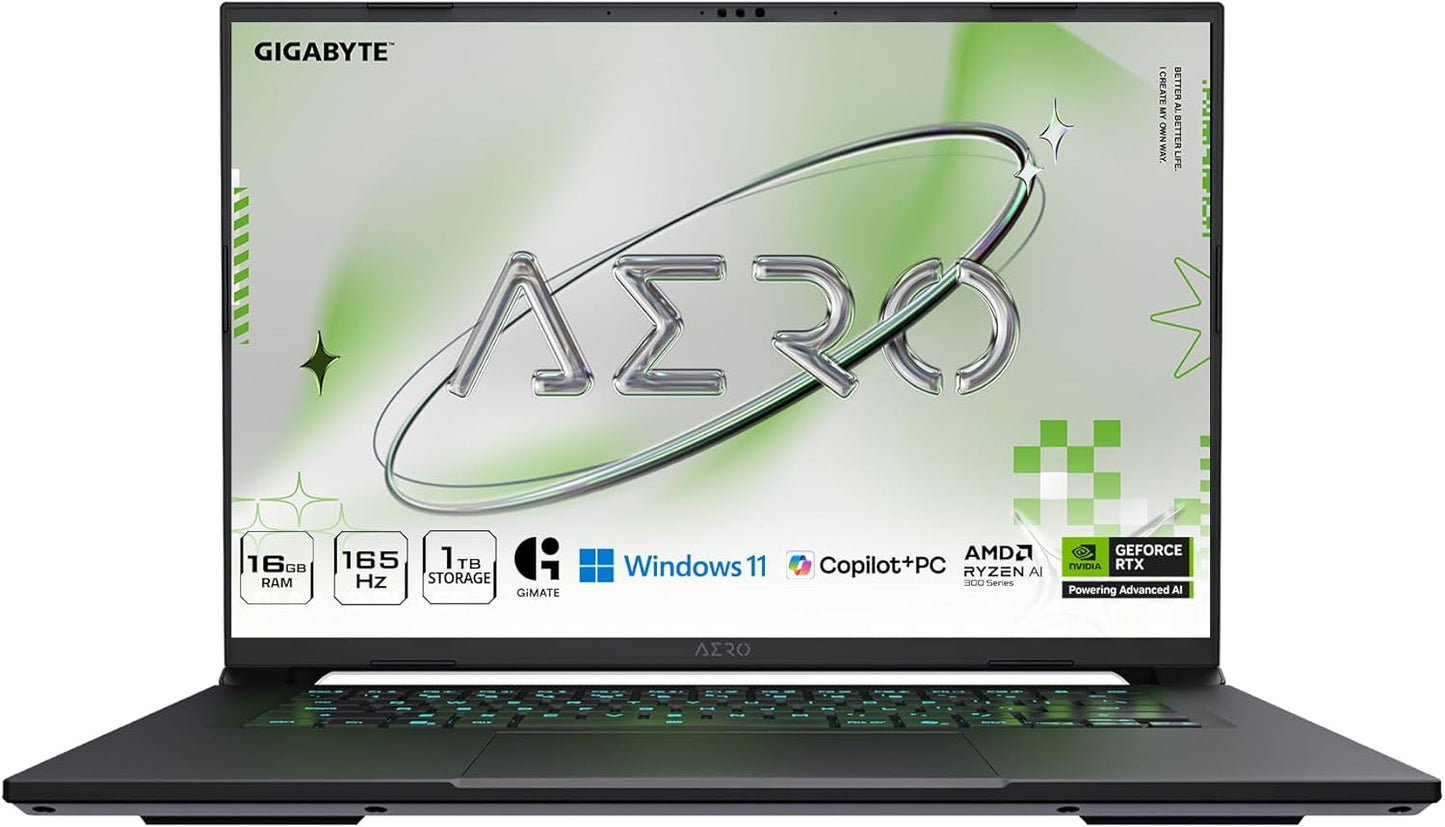 GIGABYTE AERO X16: 165Hz WQXGA Gaming Laptop with AI Power