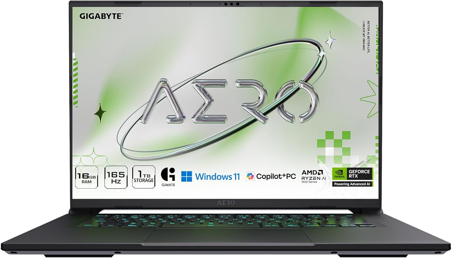 GIGABYTE AERO X16: 165Hz WQXGA Gaming Laptop with AI Power