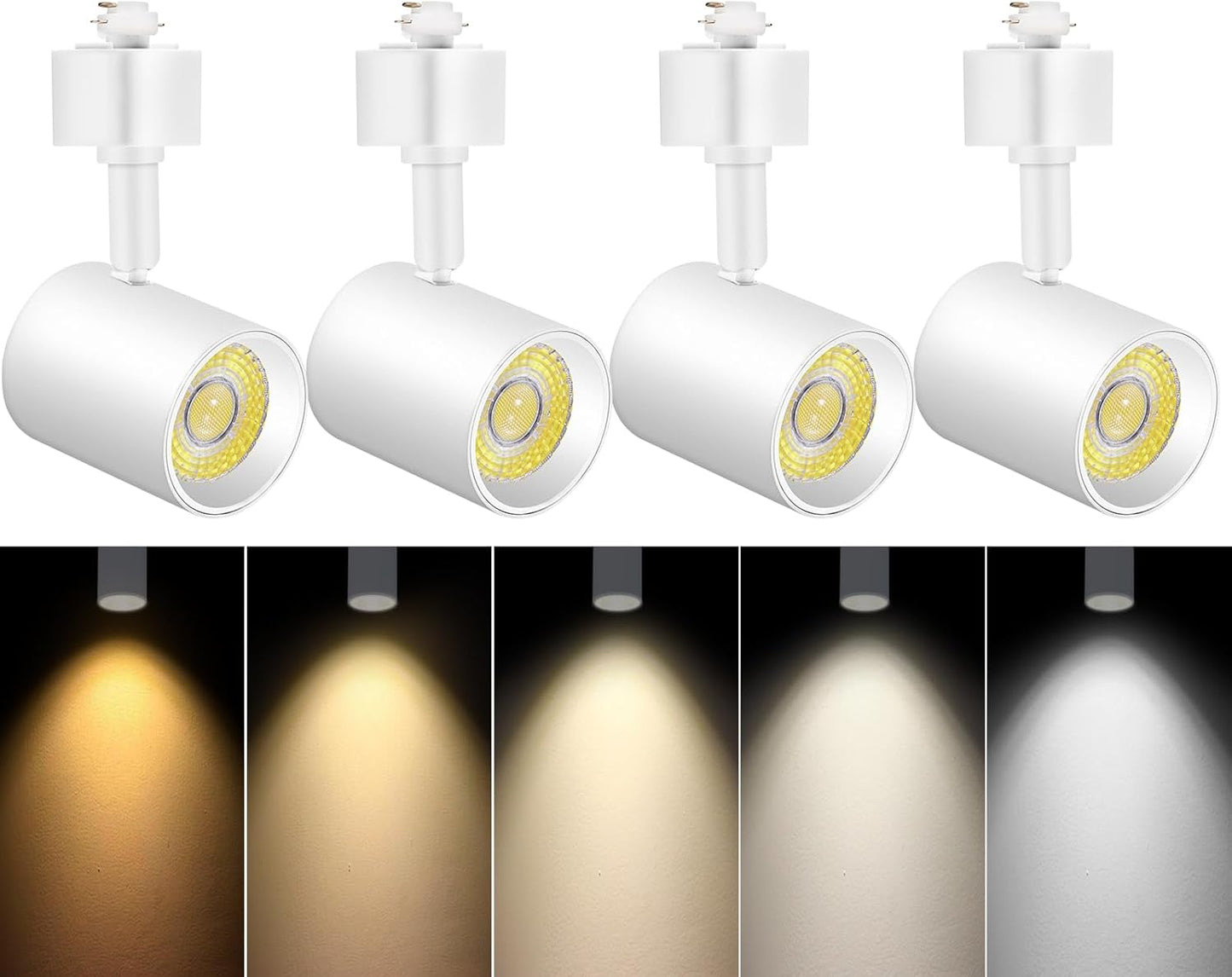 5-Color LED Track Lighting Heads for Customizable Ambiance