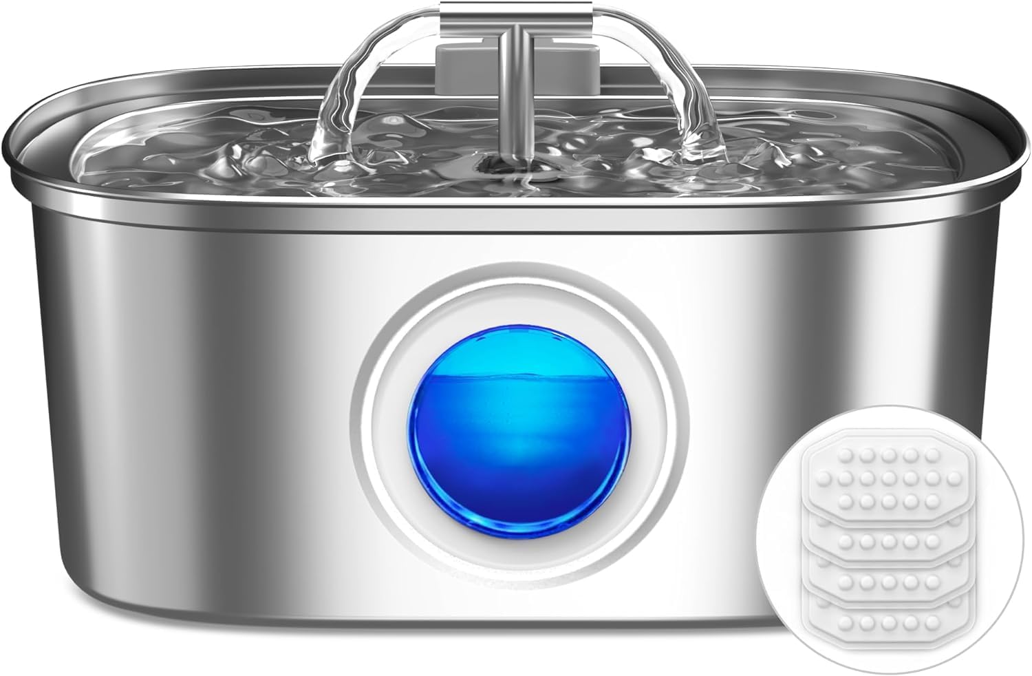 Stainless Steel Cat Water Fountain with Large 108oz Capacity