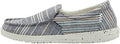 Hey Dude Womens Chambray Stripes Green Slip On Shoes - Comfortable Fit