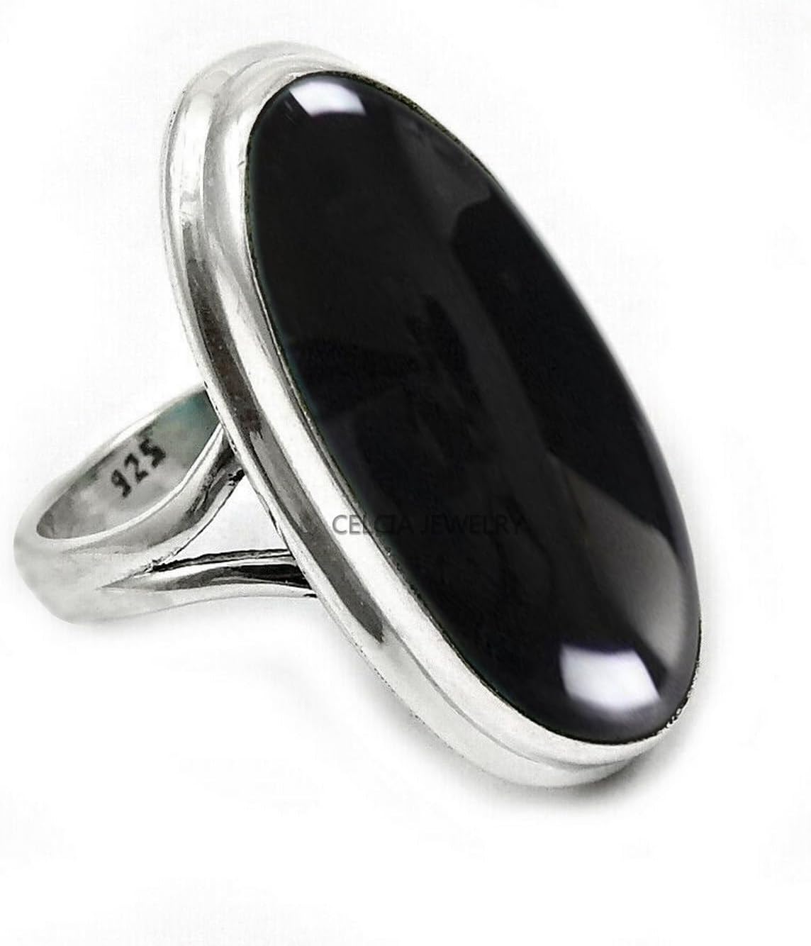 Large Oval Gemstone Tribal Ring for Men - Unique Promise Ring