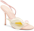 Flower High Heels Calla Lily Open Toe Stilettos - Dressy 4in