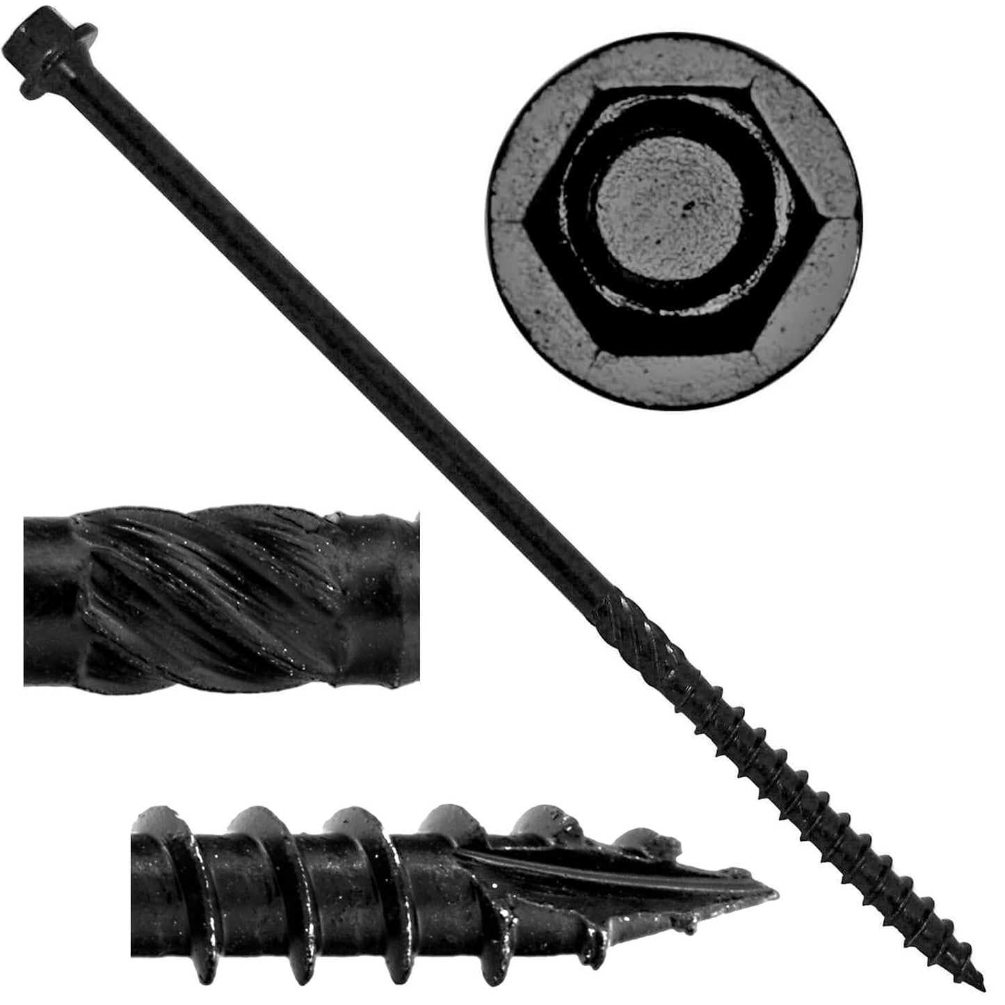 Heavy Duty Black Timber Log Landscaping Wood Screws 50 Count