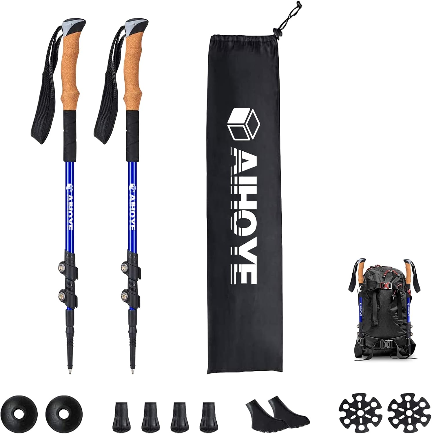 Aihoye Adjustable Trekking Poles - Lightweight Stability