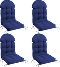 Patio Chair Cushions Set of 4 - Thick Comfy Adirondack Cushions