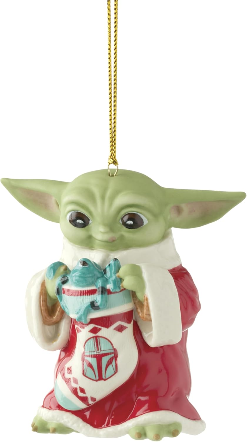 Lenox Holiday Grogu with Stocking Ornament for Christmas