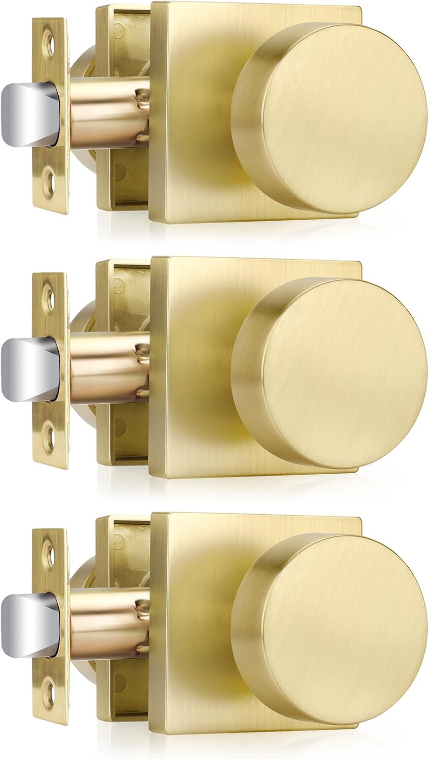 Haidms Gold Door Knobs Passage for Hallway and Closet Use