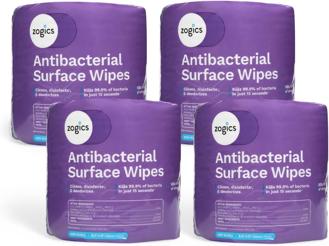 Zogics Antibacterial Wipes for Effective Surface Disinfection