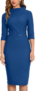 Women's 1950s Vintage 3/4 Sleeve Elegant Collar Cocktail Dress - Retro