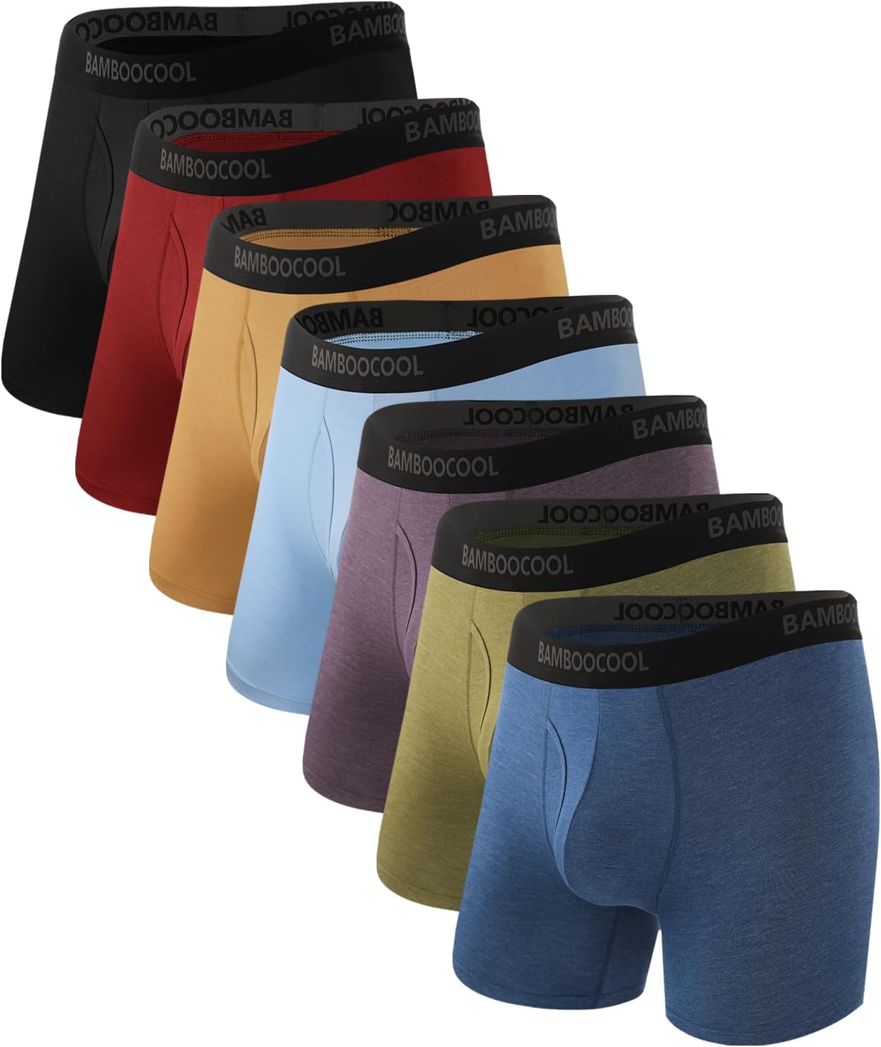 Bamboo Cool Men's Underwear Breathable Boxer Briefs 7-Pack