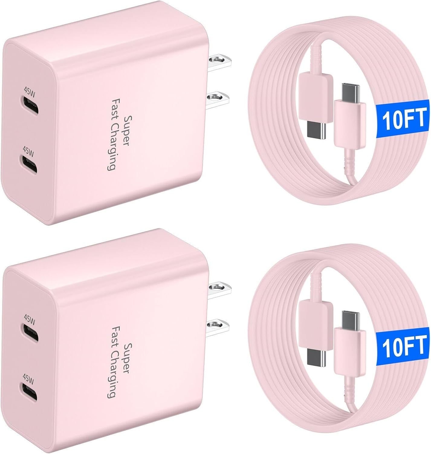 45W USB-C Super Fast Charger with 10FT Cable for Samsung Devices