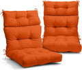 EAGLE PEAK Tufted Outdoor High Back Patio Chair Cushions, Set of 2