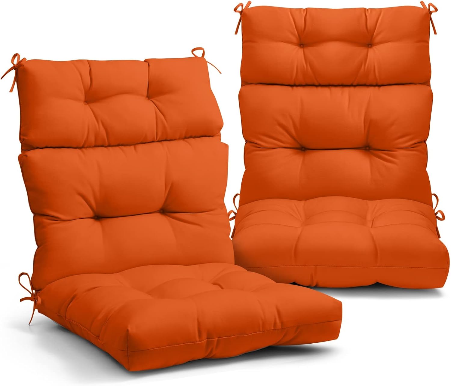EAGLE PEAK Tufted High Back Patio Chair Cushions Set of 2