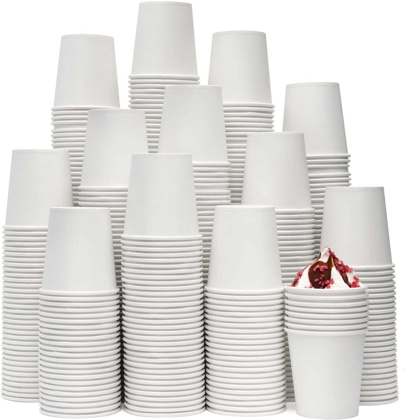 500 Pcs 6 oz Disposable Paper Coffee Cups for Hot and Cold Drinks