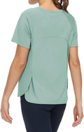 Women's Short Sleeve Workout Shirt - Breathable, Side Slit Athletic