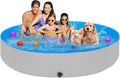 Extra Large Foldable Dog Pool 97in x16in - Heavy Duty Portable Pet