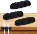 3PCS Cable Clips Cord Wire Organizer 4-Hole Silicone Cable Holder