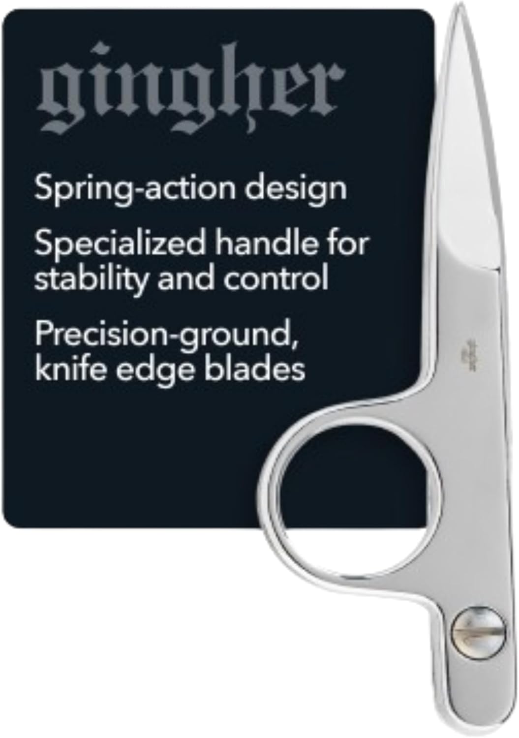 Gingher Spring-Action Knife-Edge Thread Nippers for Seamless Cutting