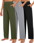 Women's Wide Leg Lounge Pants 3-Pack - Soft, Roomy Comfort